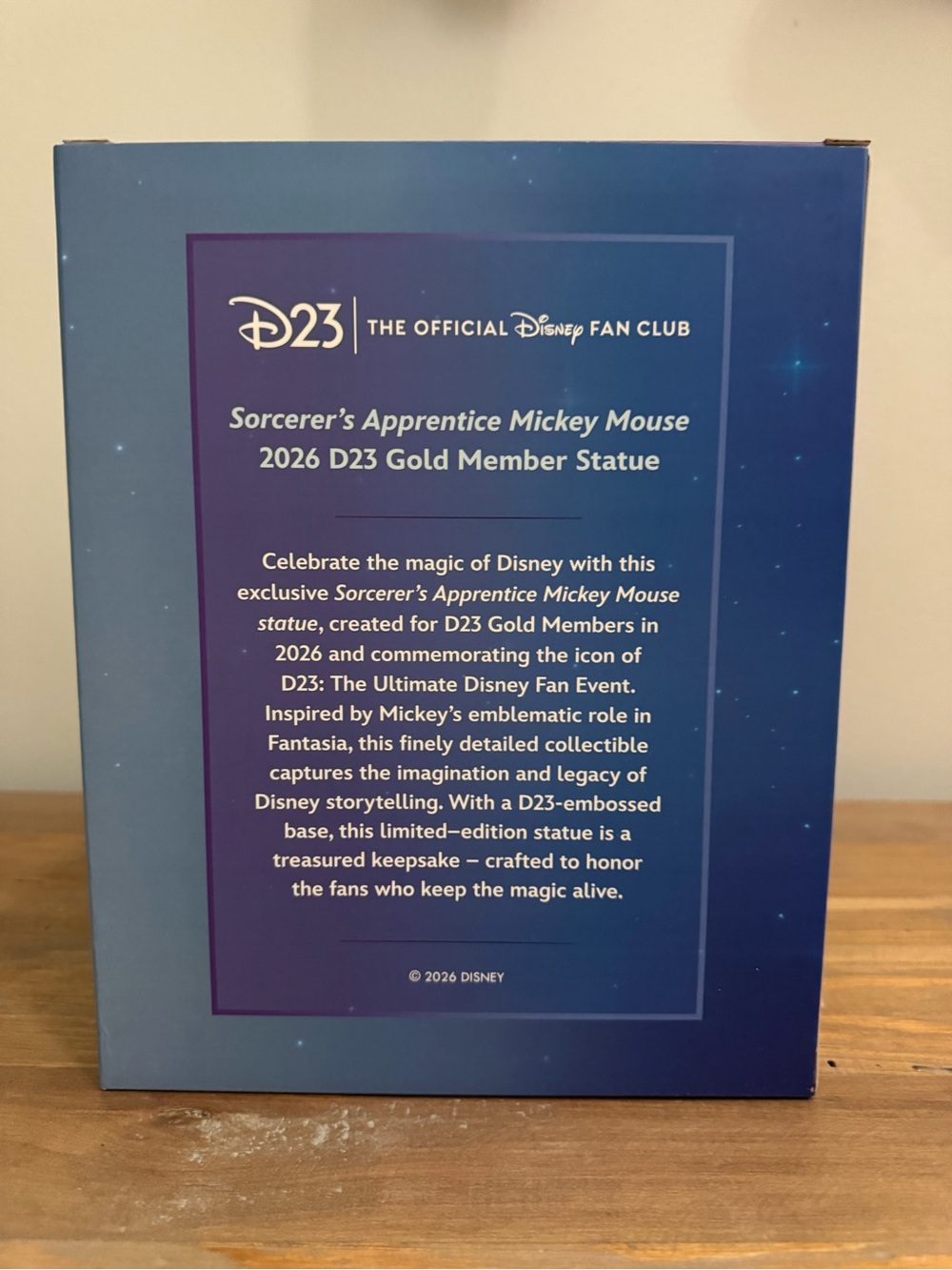 Sorcerer Mickey 2026 D23 Gold Member Statue new in box unopened - Picture 4 of 6